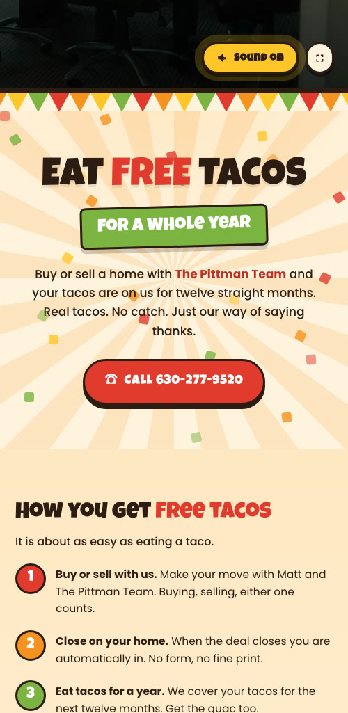 Eat Free Tacos on a phone