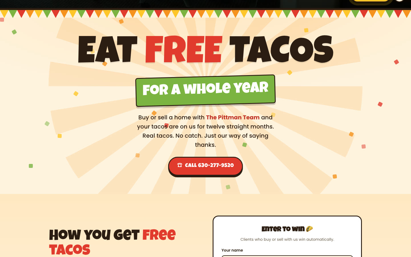 Eat Free Tacos website