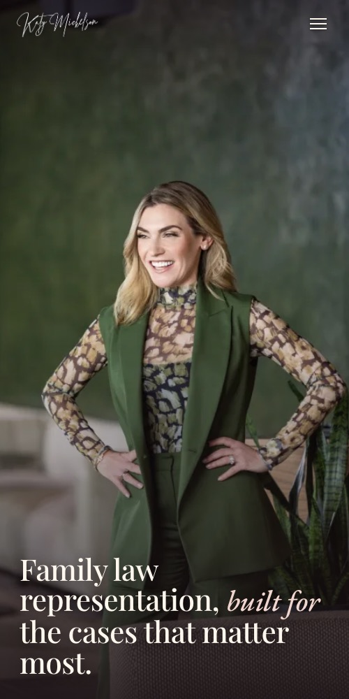 Katy Mickelson website on mobile